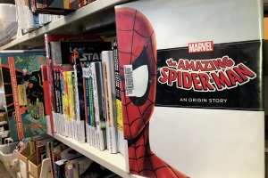 graphic novels on a shelf