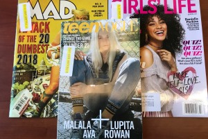 magazines on a table