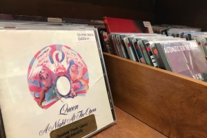Music CDs on a shelf